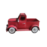 Uncovered Bed Vintage Pickup Planter Red Painted Truck-Shaped Planter for Display