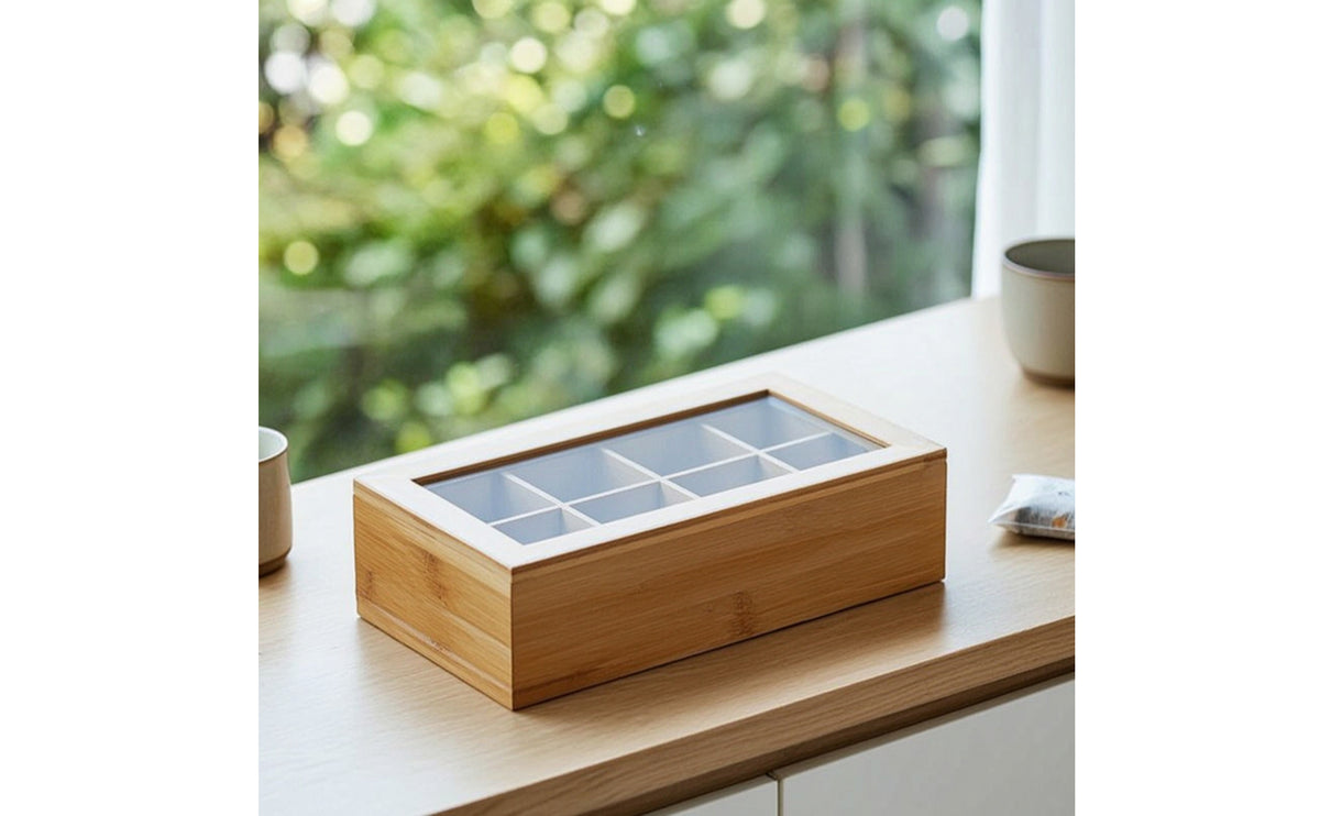 Bamboo Box with Acrylic Lid Transparent Tea Box with Acrylic Lid Wooden