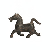 Horse Sculpture with Base Distressed Statue with Resin Finish Vintage for Office