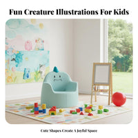 Easy to Clean Kids Bunny Armchair Sturdy & Safe Cartoon Creature Reading Chair Waterproof Small Baby Sofa Stain-Resistant for Toddlers, Babies, Preschoolers, Nursery, Bedroom, Living Room