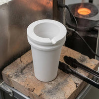 High-Temperature Fused Quartz Crucible Double-Rim Band Rim Pouring Notch Crucible Metal Melting Laboratory Equipment Tapered Body