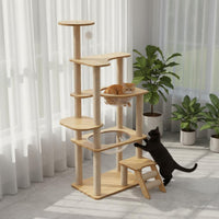 Large Cat Climbing Tree resistant Sisal Scratching Column Structure Double Tunnel Furry Friend Accessory