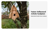 Tree Face Bird Feeder Weather-Resistant Old Man Tree Art Waterproof Old Man Face Birdhouse for Yard, Patio