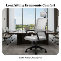 Adjustable Height Ergonomic Mesh Computer Chair Padded Seat High-Back Mesh Swivel Chair Reclining Backrest Office Furniture Support for Students, Executives, Conference Room, Workstation