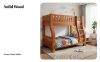 Solid Wood Bunk Bed Multi-Functional High-Low Bed Space-Saving Design Kids Furniture for Children, Families, Shared Room, Dormitory, Playroom