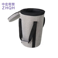 Portable Gray Singing Bowl Bag Handheld Crystal Bowl Storage Tote
