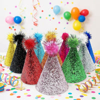 Lightweight Cone Birthday Hat, Paper Party Hats with Elastic for Kids & Adults, Fun Celebration for Dogs and Cats, Bright Coloured Party Supplies