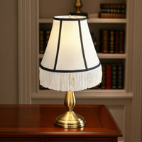 Lamp Shade with Fringe Tassel Fringe Lamp Shade Black and White Decorative for DIYers, Living Room, Bedroom