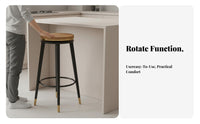 High-Density Foam Cushion Padded Swivel Counter Stool with Footrest Bar Chair Stable Base Seating Furniture Sturdy Construction for Homeowners, Restaurant Owners, Adults, Cafe, Pub, Kitchen Island