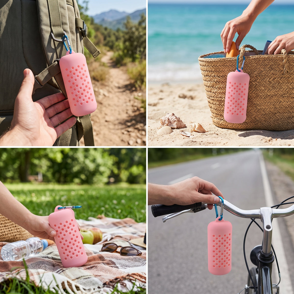 Portable Quick-Dry Cooling Towel with Silicone Case for Sports, Travel, and Fitness