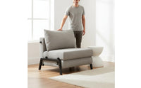 Double Use Folding Sofa Bed High Density Foam Single Sleeper Armchair Ergonomic Support Pull out Chair Bed Corduroy Material for Small Apartment