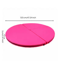 Performance Mat Foldable Design Round Gymnastics Mat Impact Absorption Thick Crash Pad for Gymnasts, Stretching and Flexibility Users, Dance Studio