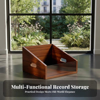Vinyl Album Storage Box Large Capacity Wooden LP Album Box Vintage Design