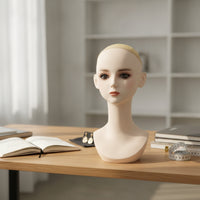 Realistic Mannequin Head Bust Professional Mannequin Head with Shoulders Smooth Long-Lasting for Cosplayers