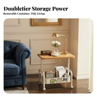 Bedside Cart Two Tier Sturdy Construction for Compact Rooms