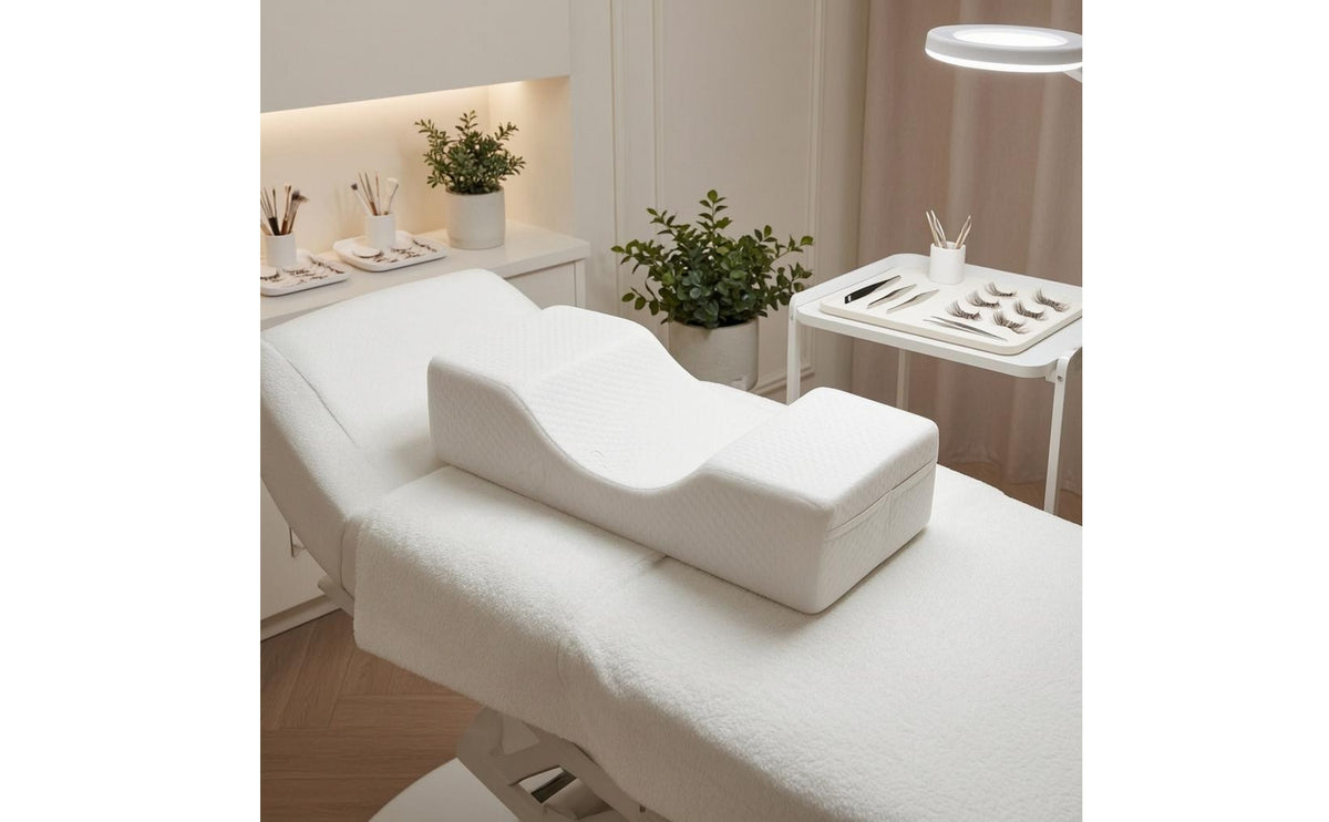 Lash Extension Neck Support Pillow Concave Center Eyelash Extension Pillow Molded Neck Cushion Raised Ends for Beauty Bed