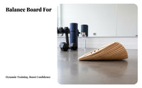 Wooden Balance Board Solid Wood Standing Desk Rocker Board Low-Impact Exercise Ergonomic Foot Rocker