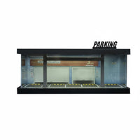 1:64 Scale Parking Lot Model Series Connected Parking Lot Diorama Type-USB-Powered 1/64 Scale Garage Box for Hobbyists