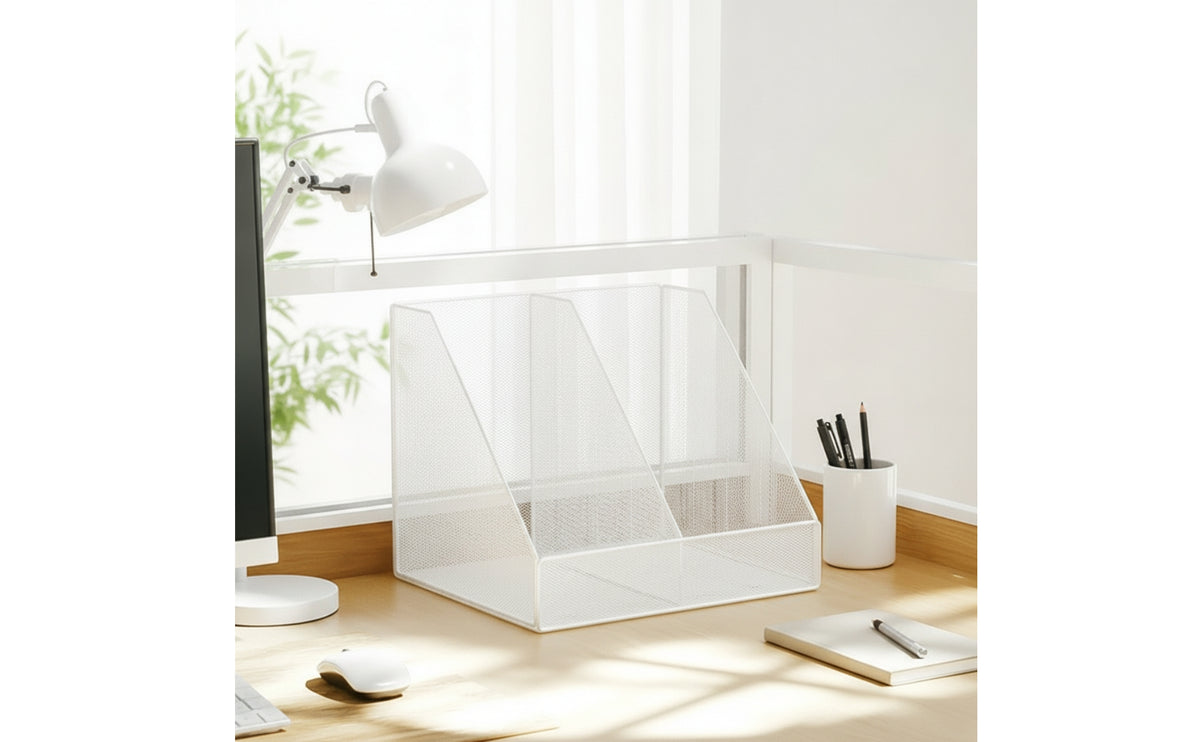 Mesh File Organizer Desktop File Holder Ventilated Paper Sorter for Office