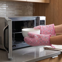 Heat Resistant Oven Mitt with Silicone Grip for Baking and Grilling
