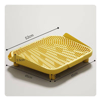 Anti-Tracking Cat Litter Sand-Control Tray Easy Clean Litter Tray with Grid Slotted Raised for Apartments