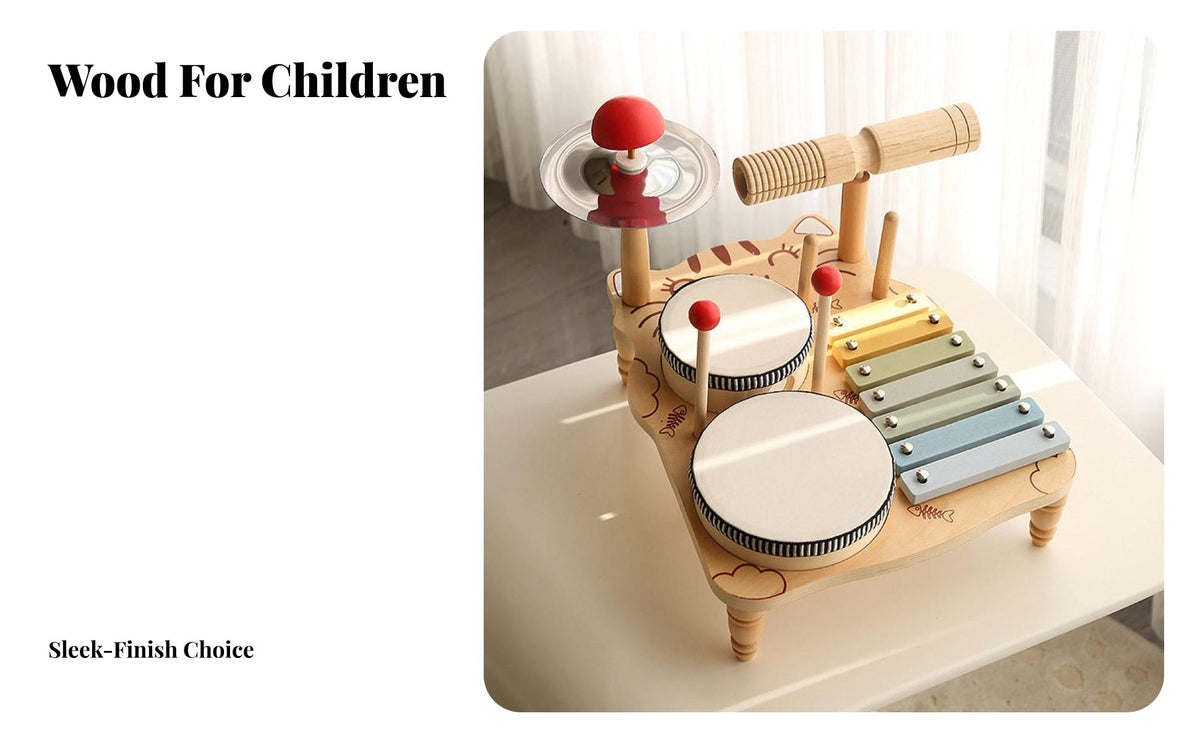children's Multi-Instrument Music Bundle Orff Inspired Percussion Toy Educational Rhythm Band Kit for Beginners, Parents, Daycare, Home Play, Playroom