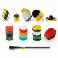 Multi-Surface Drill Brush Set Rotary Power Scrubber Set Heavy-Duty Scrub Pad Extended Reach for Homeowners
