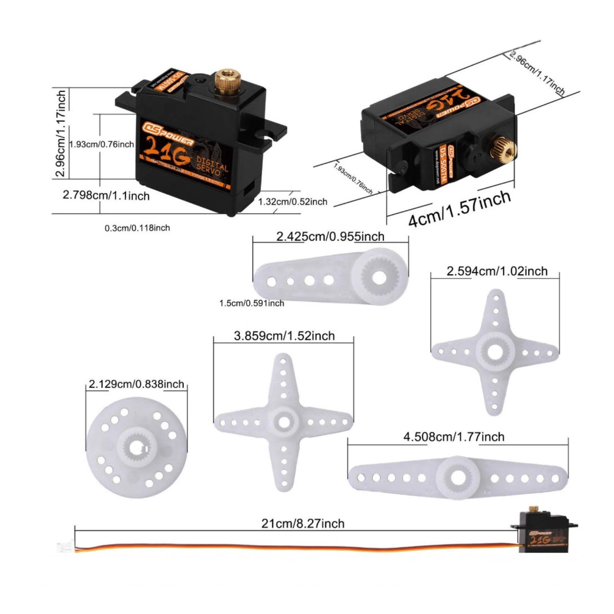 Digital Servo Compact Servo with Metal Gears Actuator Lightweight Electronic Parts High Rotational Force for RC Hobbyists