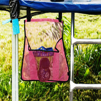 2 Pieces Easy to Clean Trampoline Shoe Bag Adjustable Straps Trampoline Side Storage Pouch for Backyard, Garden