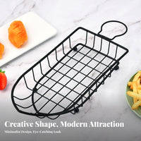Food-Grade Boat Shaped Fry Basket Easy to Clean French Fry Serving Holder Long-Lasting Fried Chicken Display Rack Versatile for Restaurants, Taverns, Parties