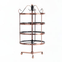 Space Saving Rotating Earring Stand Large Capacity Rotating Earring Holder Decorative Metal Jewelry Stand Stable Base for Women