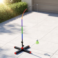 Solo Badminton with Elastic Pole User-Friendly Badminton with Telescopic Elastic Rod Glowing for Court