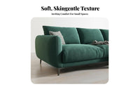 Straight-Line Settee Wabi-Sabi Inspired Sofa Skingentle Fabric Couch for Apartment Dwellers, Homeowners, Living Room, Studio Flat, Lounge Area