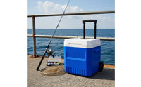 Wheeled Insulated Container Keeps Food Fresh Insulated Chiller Chest Easy to Move Portable Ice Chest for Outdoor Fishing, Car Travel