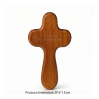 Wooden Cross with Base Freestanding Wooden Cross with Stand Natural Wood Religious for Prayer Corner, Desk
