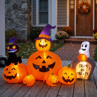 Inflatable Halloween Inflatable Self-Inflating Pumpkin Inflatable with Cat Fast Inflation Outdoor Decoration Weather-Resistant for Families, Homeowners, Yard, Lawn, Porch