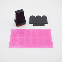 Rectangular Stamping Kit for Nail Technicians Image Plates with for Manicure and Decoration, Professional Printing Template Set 6x12cm