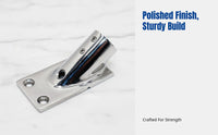 316 Stainless Steel Square Tube Base, Marine Deck Handrail Bracket, Polished Yacht Hardware