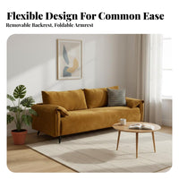 Mid-20th Centuryera Modern Design Corduroy Two-Seater Retro visual design Living Room Furniture High-Resilience pads Loveseat Sturdy and long-lasting for Apartment Dwellers, partners, homeowners, Small Space, Guesthouse