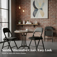 Padded Folding Chair Installation Household Furniture No Assembly Required Foldable Stool for Homeowners, Adults, Dining Room, Balcony, Office