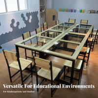 Kindergarten Drawing Table Easy to Easy-Maintenance children's Table and Chair Set Scratch Resistant children's Storage Art Desk for Students