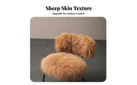 Nordic Design shaggy Armchair Light Luxury Aesthetic Accent Chair Plush Texture Vanity Stool Modern Sculptural Look for Interior Designers, Makeup lovers, boudoir, Photo Studio, Boutique, Entryway