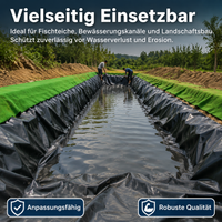 HDPE Pond Liner 1mm, Fish-Safe and Durable Pond Liner 6x8m, Waterproof Black Pond Tarpaulin for Stream and Ornamental Pond
