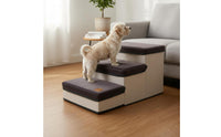 Foldable Pet Steps with Storage Non-Slip Bottom Pet Stairs with Storage for Cats