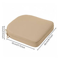 Water-Resistant Waterproof Patio Seat Cushion Supportive Foam Patio Chair Pad Easy to Clean Dining Chair Pad with Ties Removable Cover for Camping