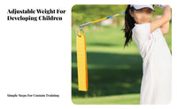 Flexible Shaft Kids Golf Swing Whip Builds Muscle Memory Sound Feedback Golf Coach Removable Weights for Beginners, Home Use, Backyard