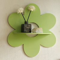 Wooden Flower-Shaped Wall Crystal Storage Shelf, Simple Homestay Hanging Decor