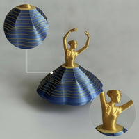3D-Printed Ballerina Ornament with Skirt Base Stress-Relief Ballerina Ornament Decorative Dancer Statue Modern for Dancers, Workspace