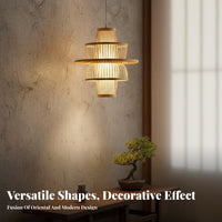 Bamboo Pendant Light Material Bamboo Chandelier Minimalist Design Japanese Design Hanging Light for Restaurant Owners, Dining Room, Cafe, Hotel