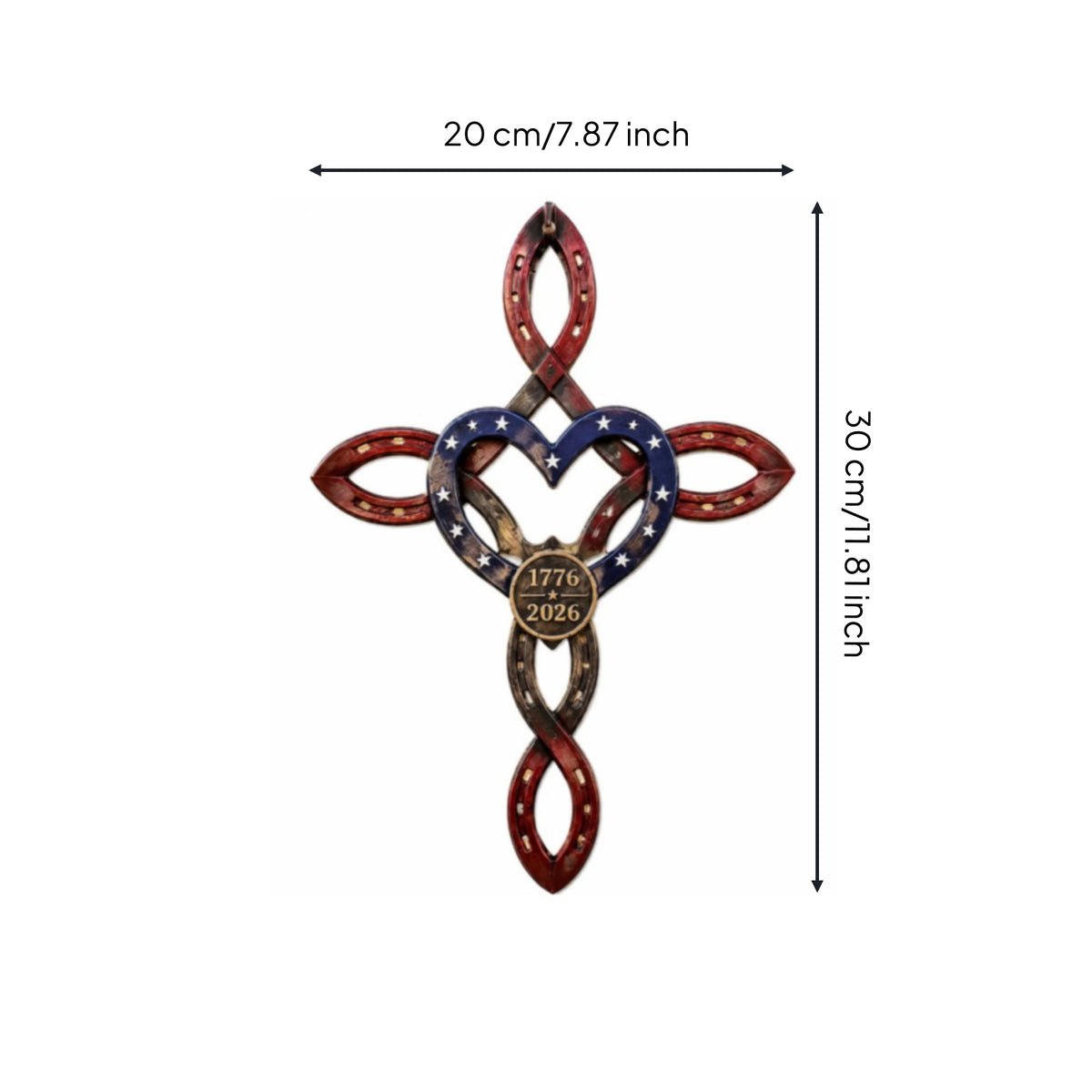 Heart Horseshoe Wall Decor Vintage Design Rustic Horseshoe Hanging Ornament